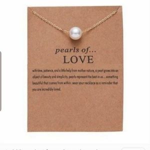 Gold "Pearls of Love" Pearl Pendant Necklace
